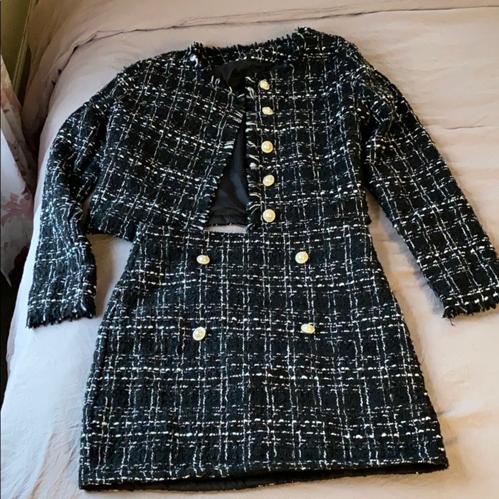 Skirt and jacket.